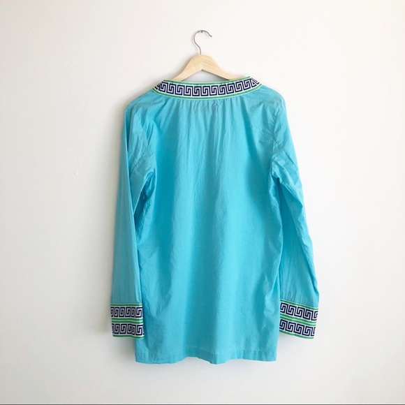 Macbeth Collection by Margaret Josephs Aqua Tunic Beach Cover Up - Picture 3 of 13